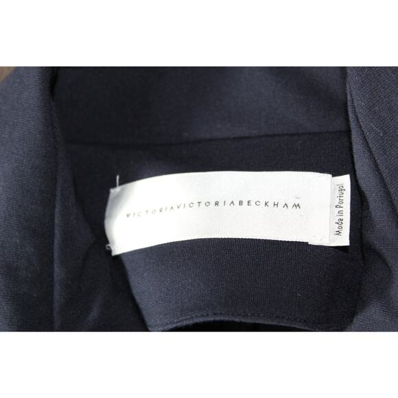 Victoria Victoria Beckham Dark Navy Utility Jacket Zip Closure Belted Size 4 - Picture 3 of 12